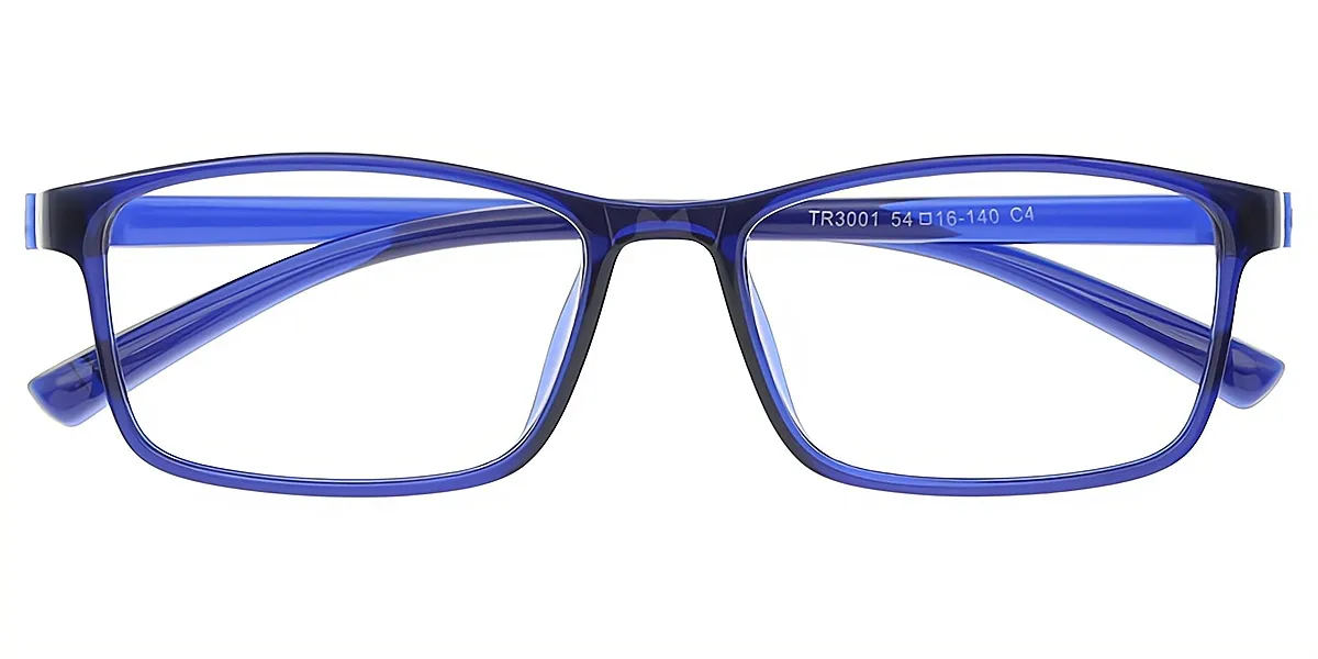 Blue Rectangle Classic TR90 Eyeglasses