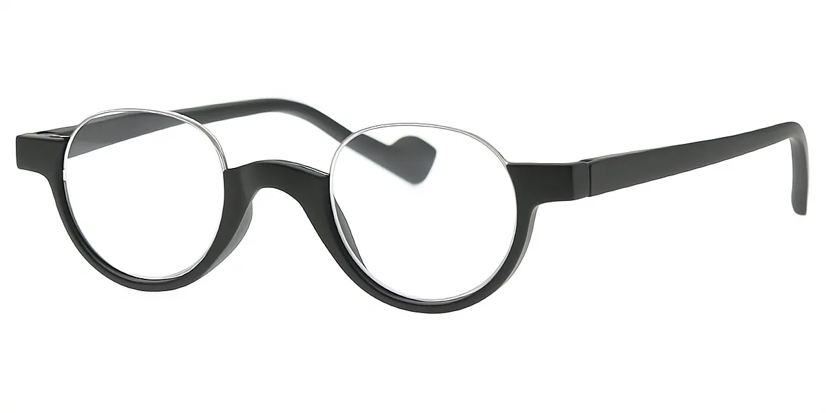 Black Round Retro TR90 Eyeglasses