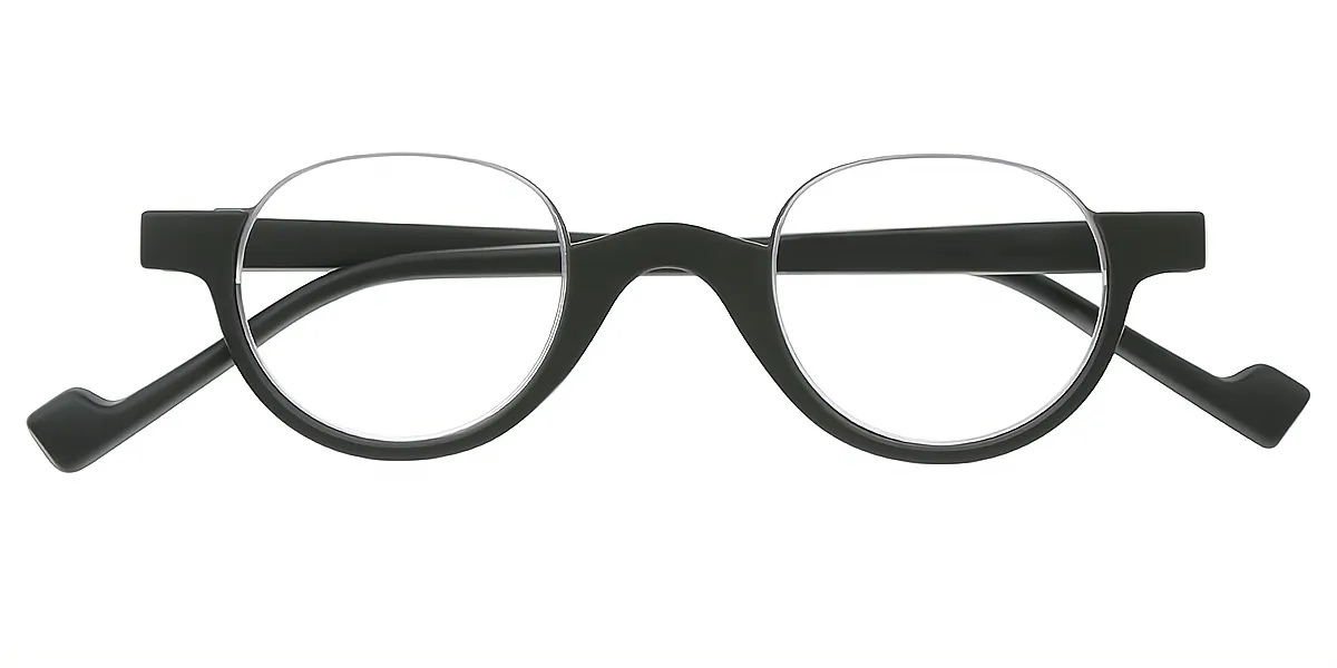 Black Round Retro TR90 Eyeglasses