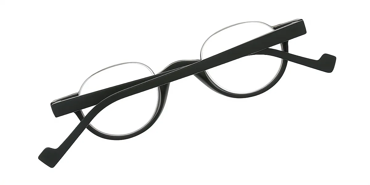 Black Round Retro TR90 Eyeglasses