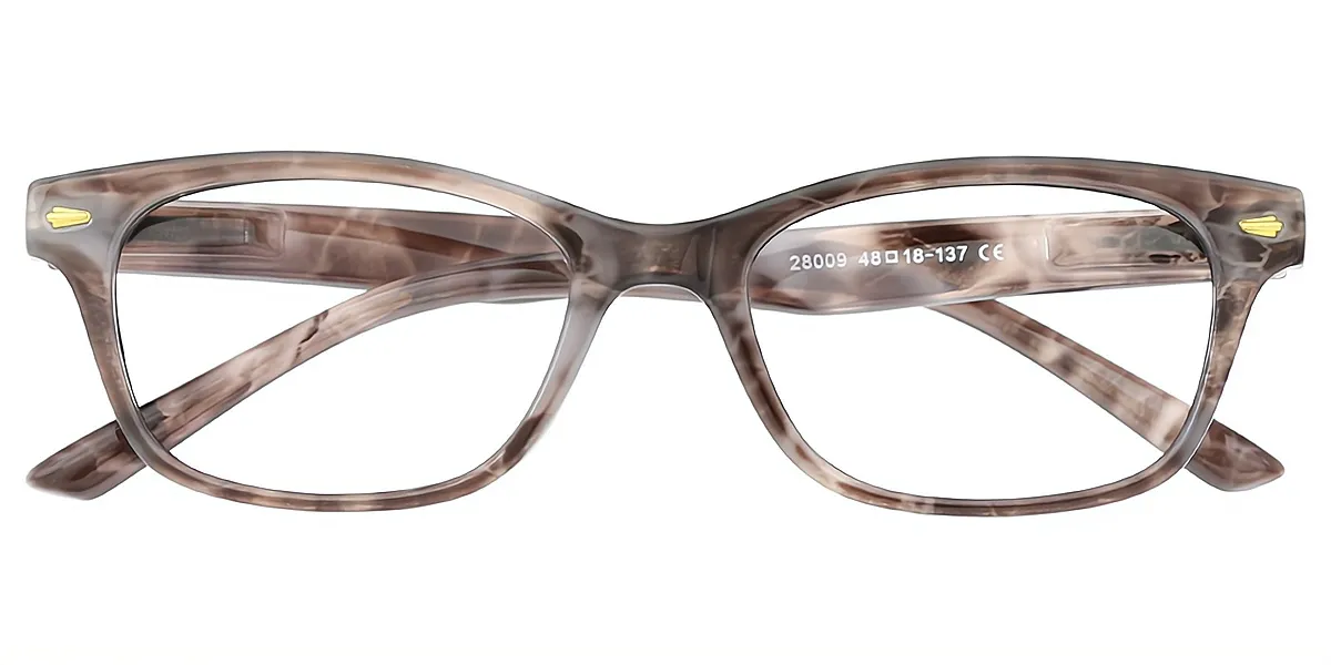 Gray Rectangle Retro TR90 Eyeglasses