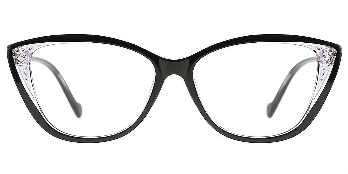Black Purple Cat Eye Modish TR90 Eyeglasses