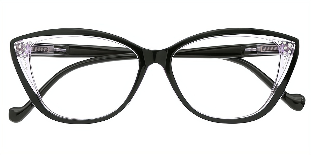 Black Purple Cat Eye Modish TR90 Eyeglasses