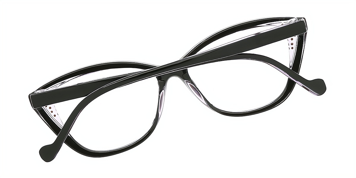 Black Purple Cat Eye Modish TR90 Eyeglasses