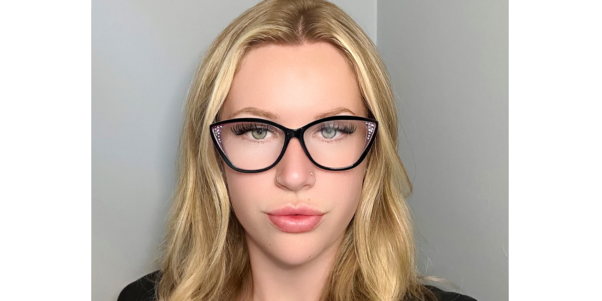 Black Purple Cat Eye Modish TR90 Eyeglasses