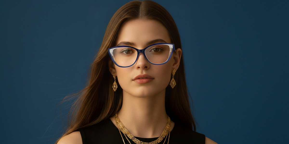 Blue Cat Eye Modish TR90 Eyeglasses