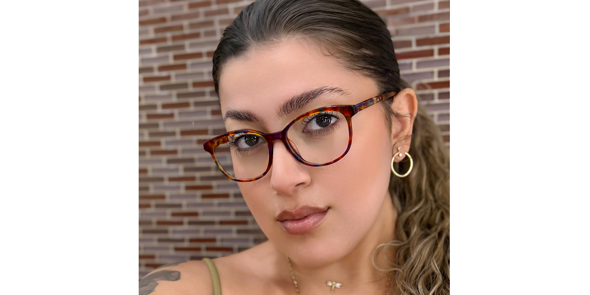 Multicolor Horn Ornate Acetate Eyeglasses
