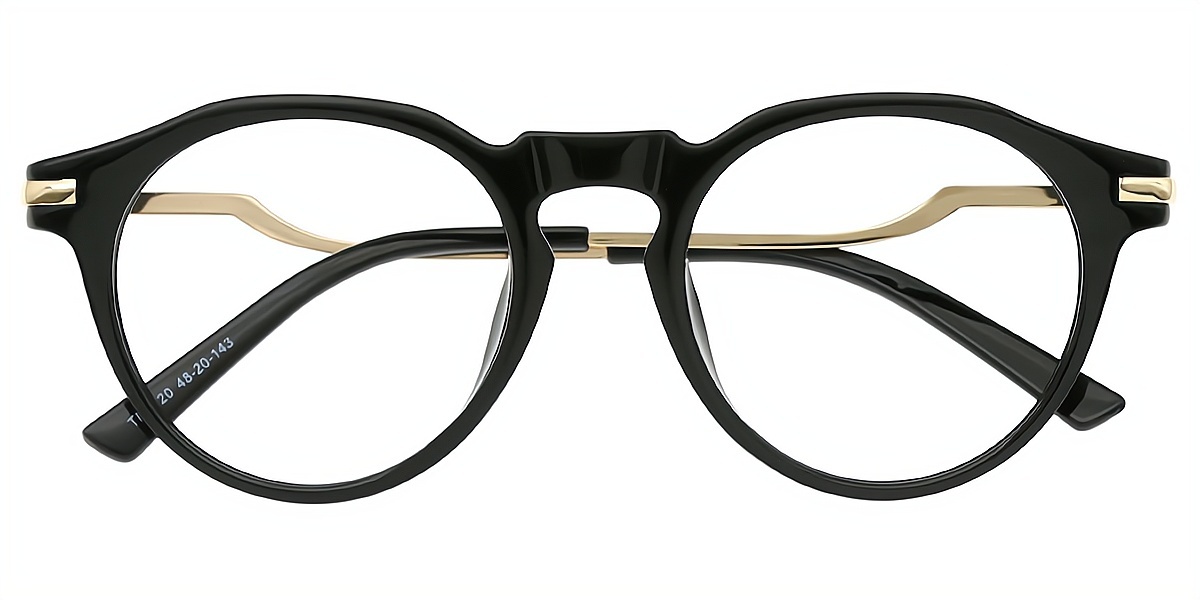Black Oval Elegant TR90 Eyeglasses
