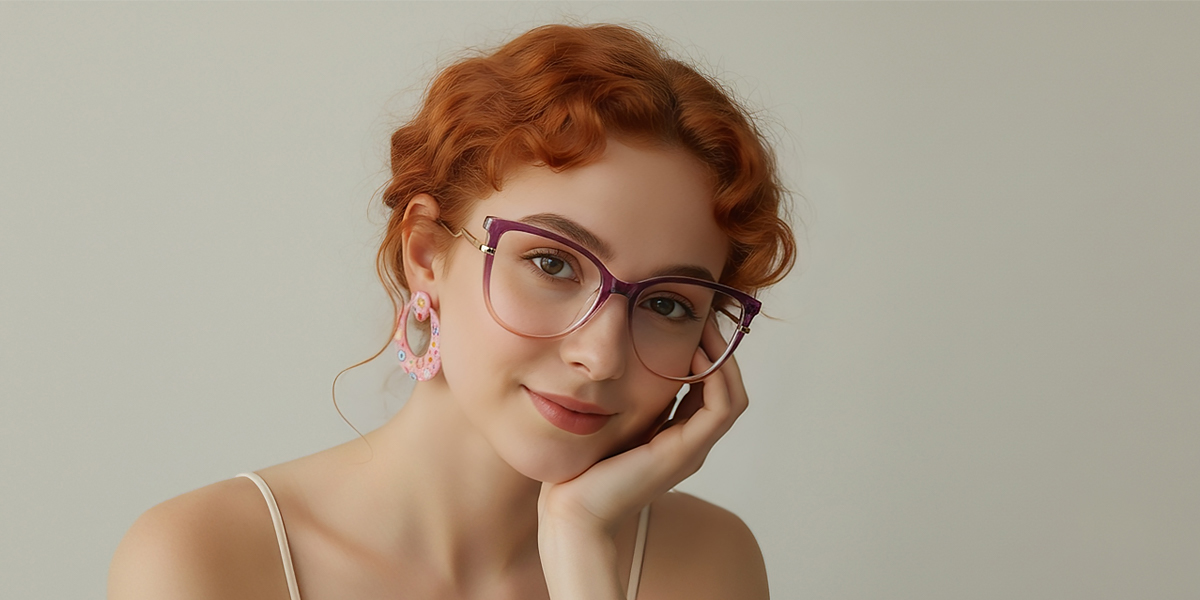 Purple Cat Eye Modish TR90 Eyeglasses