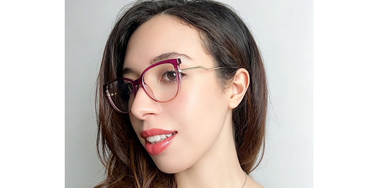 Purple Cat Eye Modish TR90 Eyeglasses