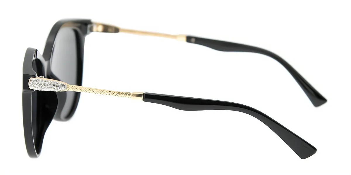 Black Cat Eye Modish Mixed Materials Eyeglasses