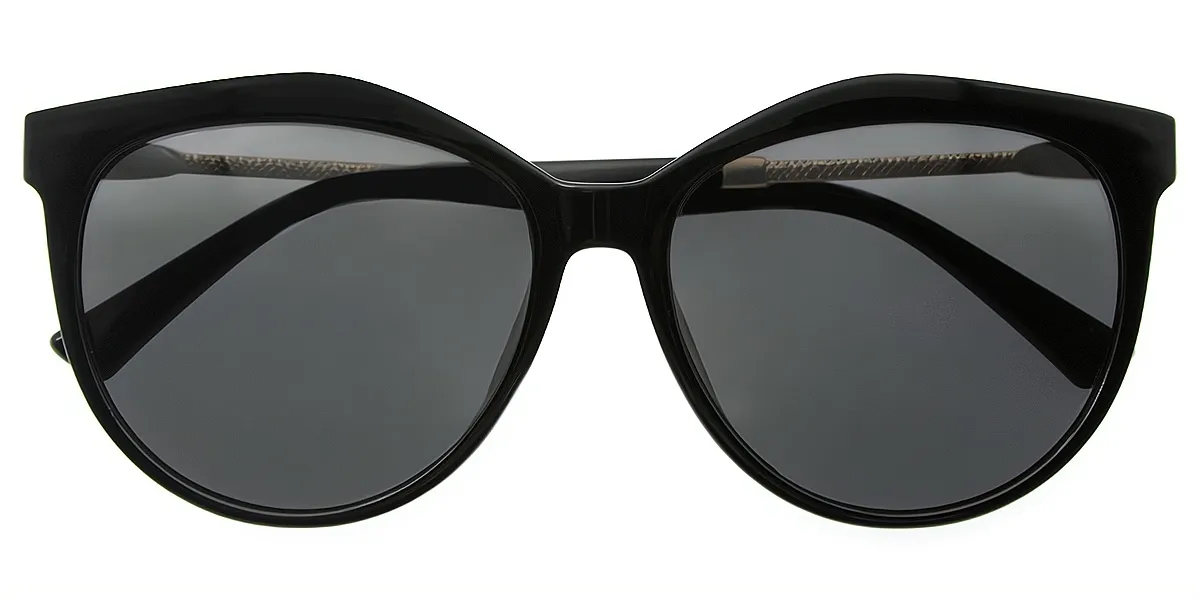 Black Cat Eye Modish Mixed Materials Eyeglasses