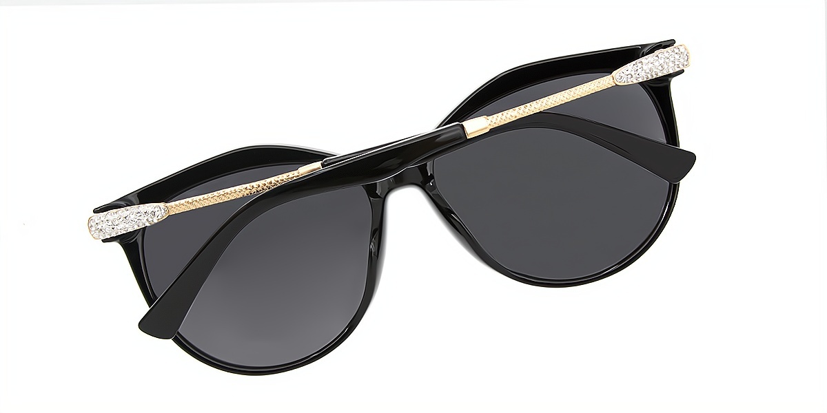 Black Cat Eye Modish Mixed Materials Eyeglasses