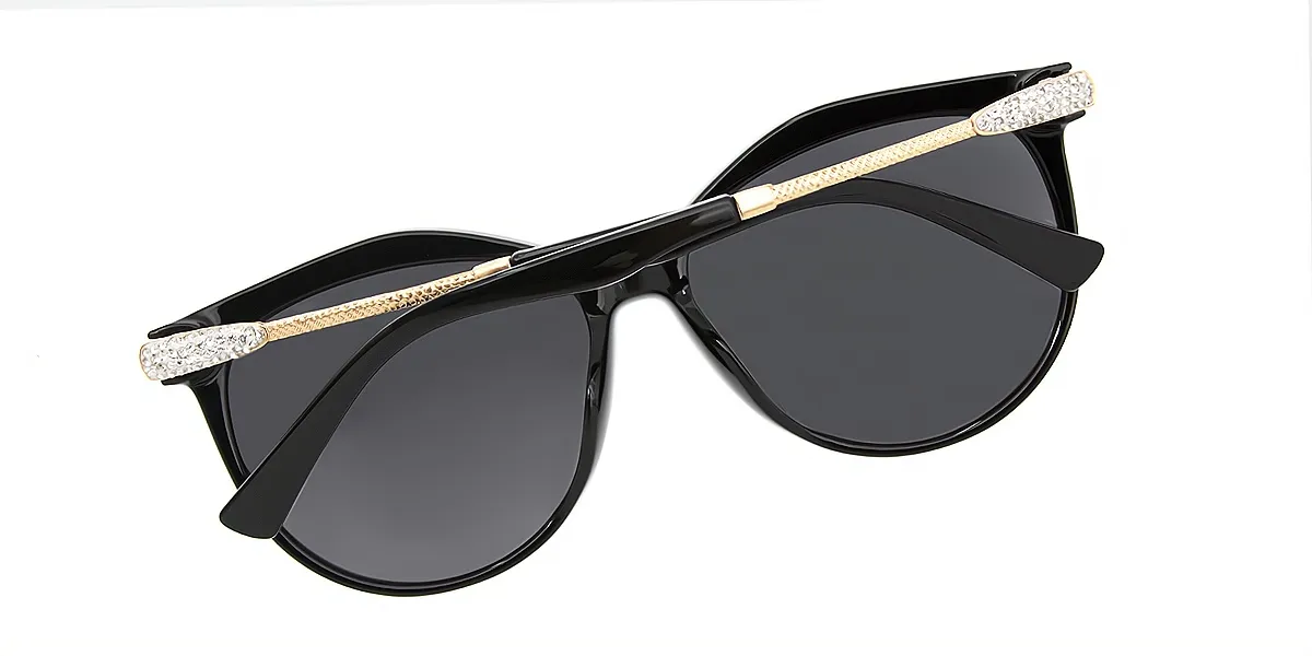 Black Cat Eye Modish Mixed Materials Eyeglasses