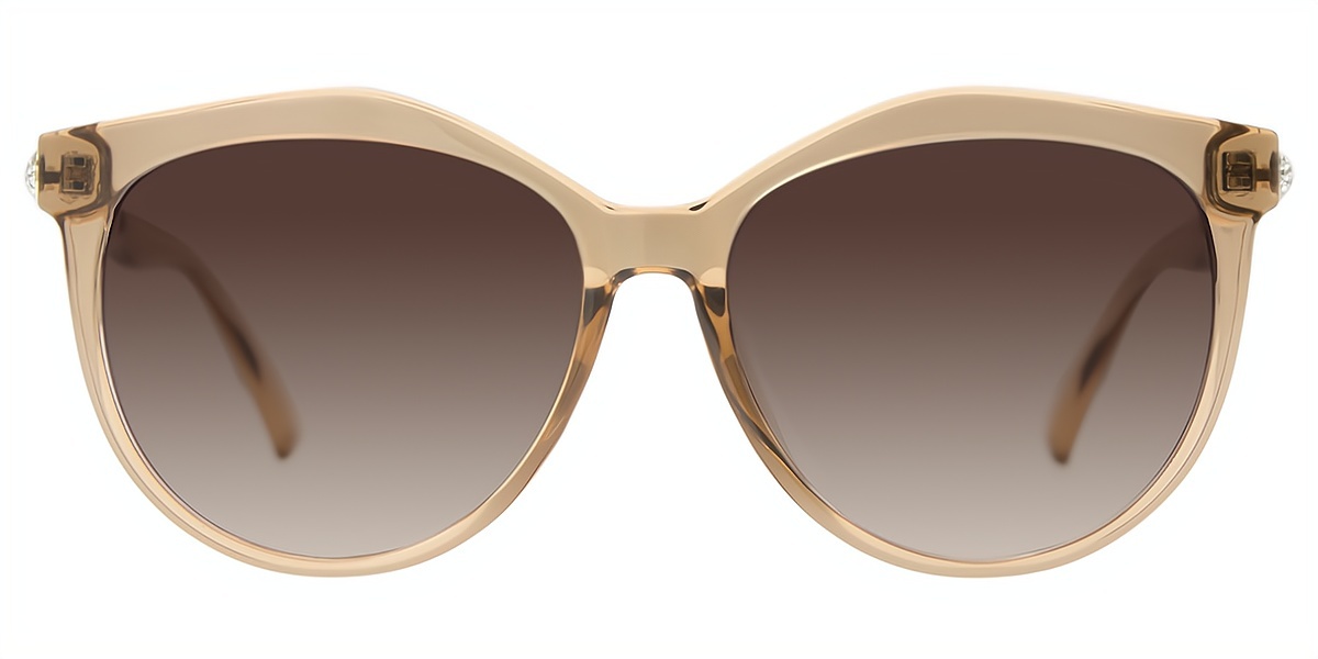Brown Cat Eye Modish Mixed Materials Eyeglasses