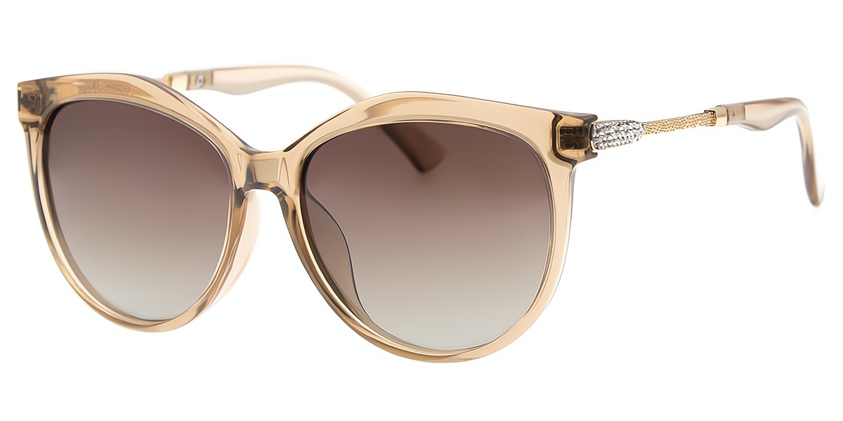 Brown Cat Eye Modish Mixed Materials Eyeglasses