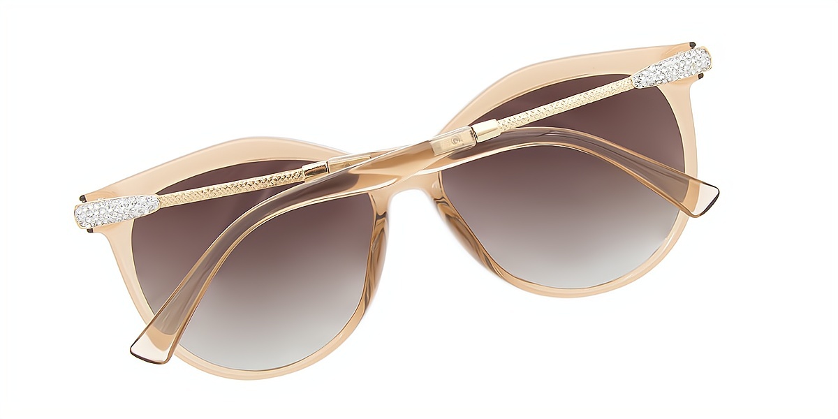 Brown Cat Eye Modish Mixed Materials Eyeglasses