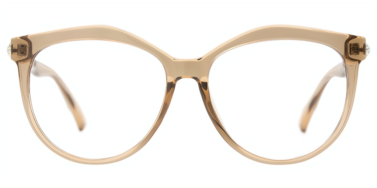 Brown Cat Eye Modish Mixed Materials Eyeglasses