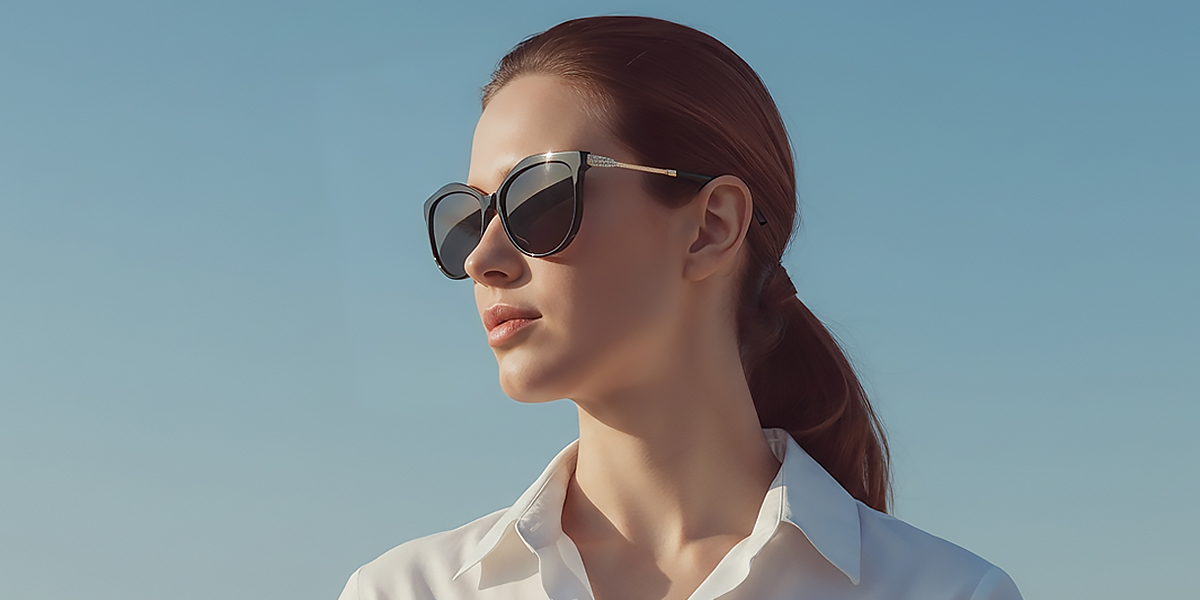 Black Cat Eye Modish Mixed Materials Eyeglasses