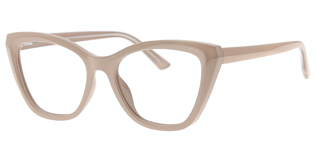 Khaki Cat Eye Oversized TR90 Eyeglasses