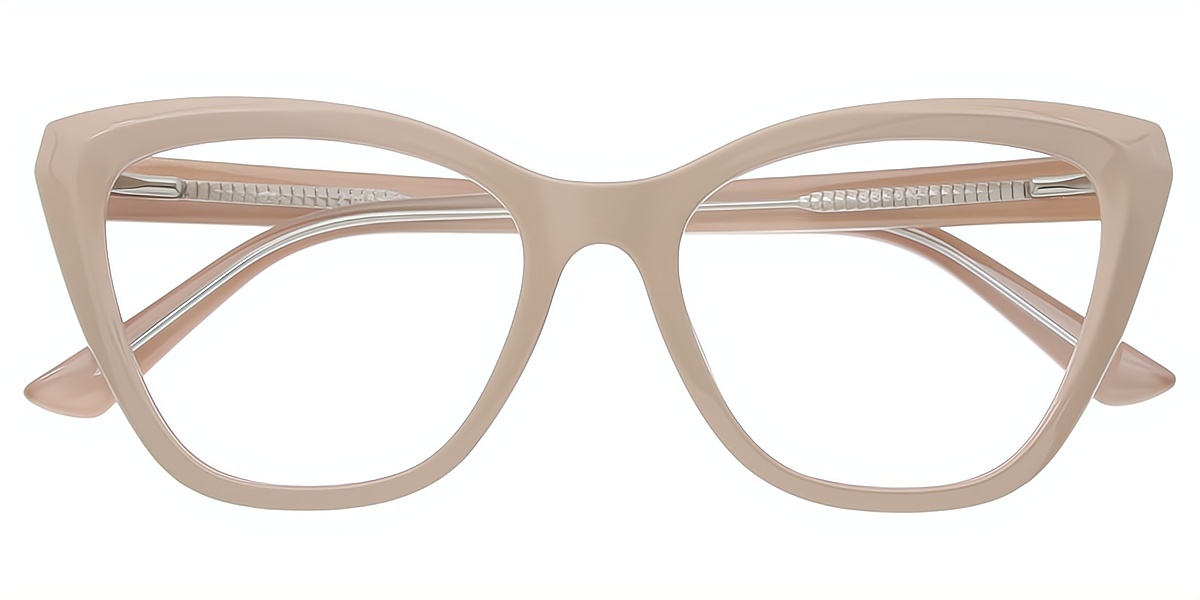 Khaki Cat Eye Oversized TR90 Eyeglasses