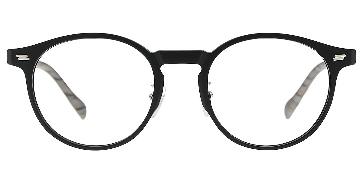 Black Round Retro Plastic Eyeglasses