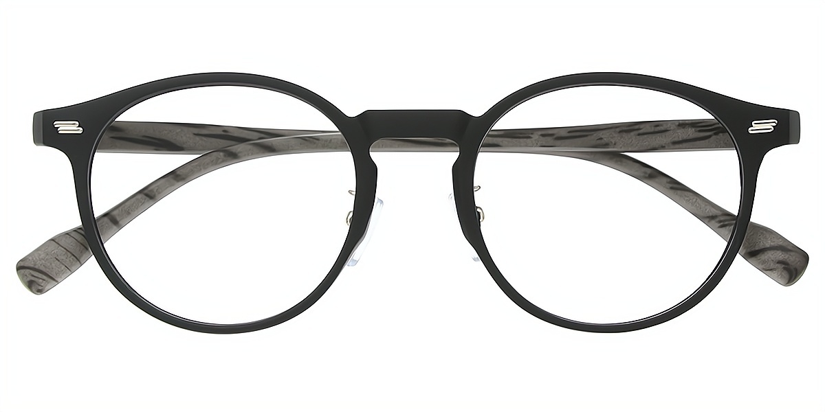 Black Round Retro Plastic Eyeglasses