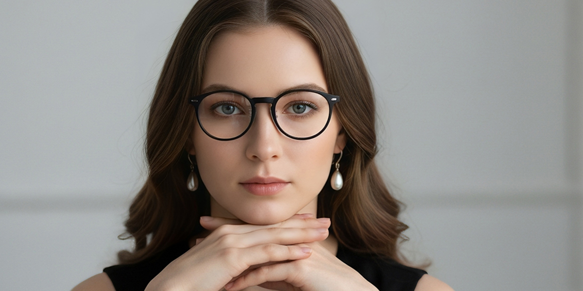 Black Round Retro Plastic Eyeglasses