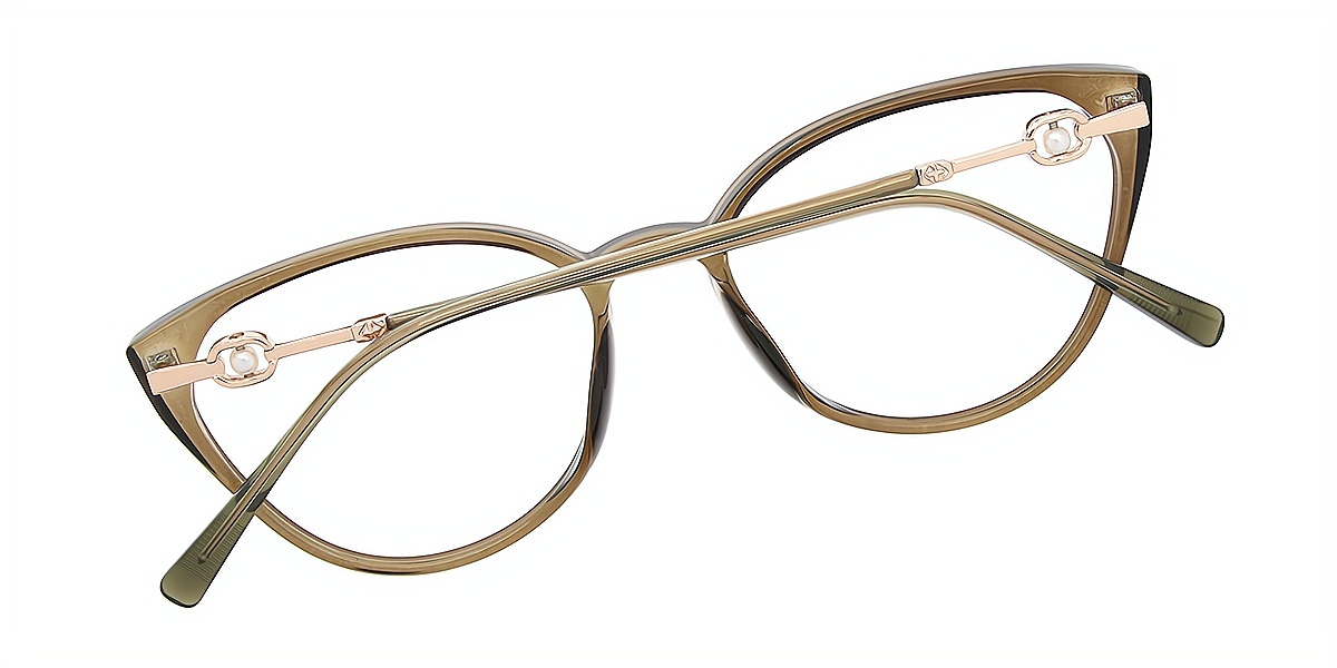 Green Cat Eye Elegant TR90 Eyeglasses