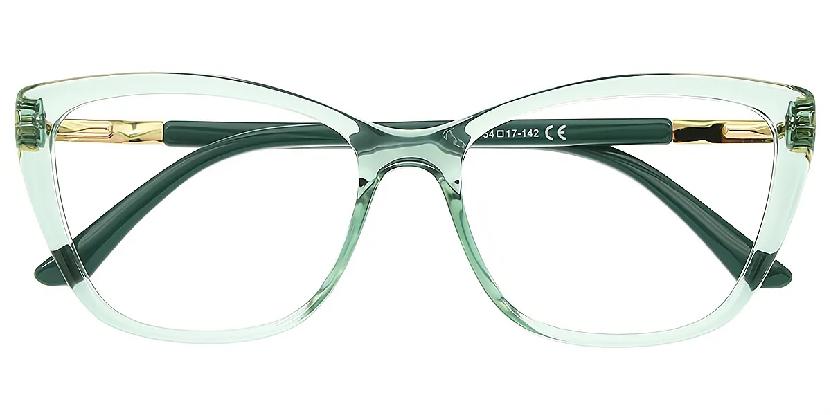 Green Cat Eye Simple TR90 Eyeglasses