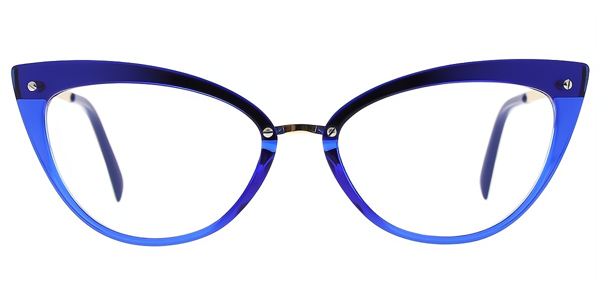 Blue Cat Eye Geek-Chic TR90 Eyeglasses
