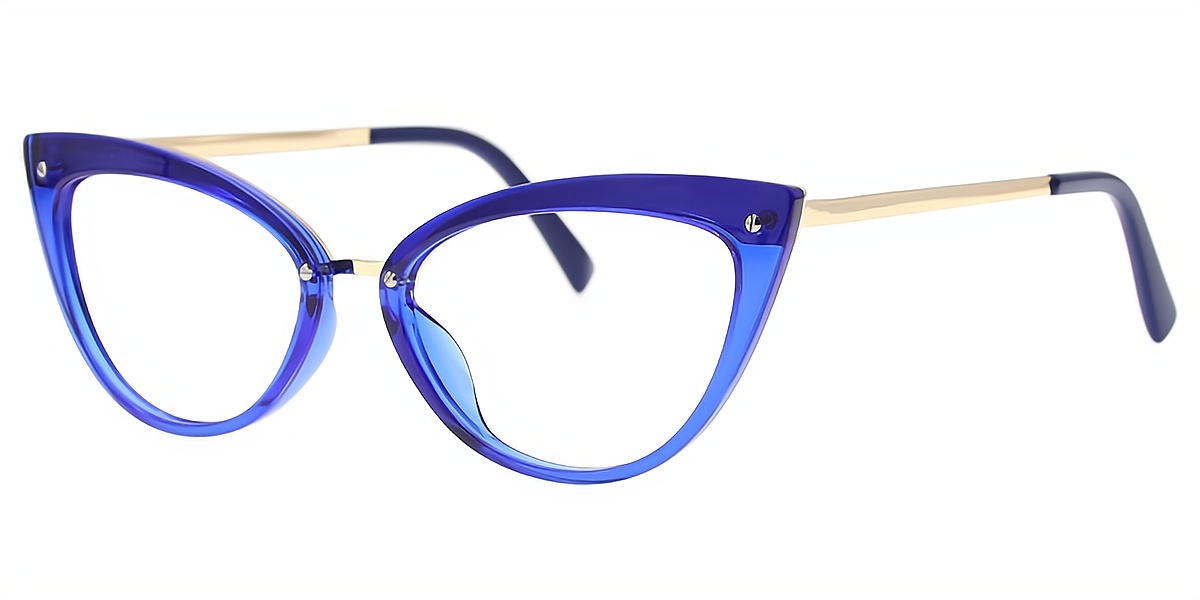 Blue Cat Eye Geek-Chic TR90 Eyeglasses