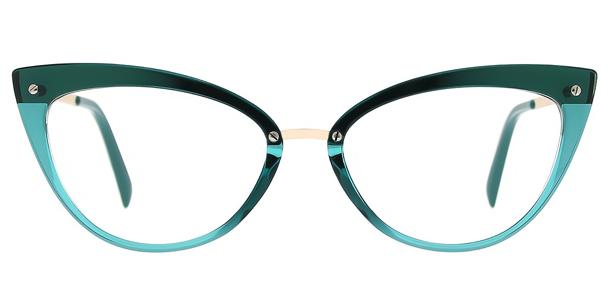 Green Cat Eye Geek-Chic TR90 Eyeglasses