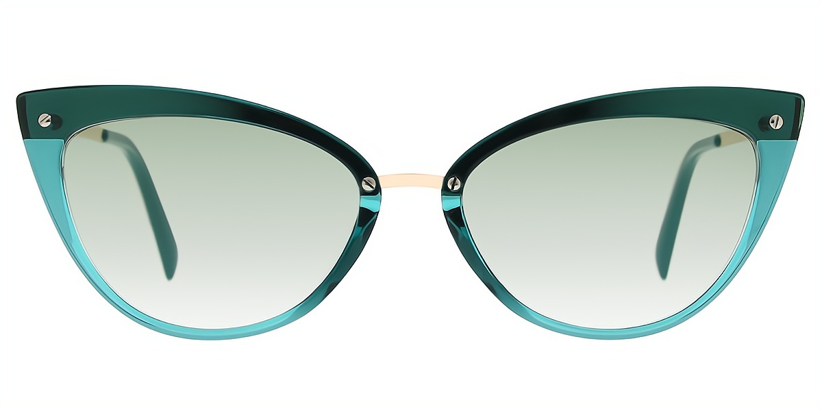 Green Cat Eye Geek-Chic TR90 Eyeglasses