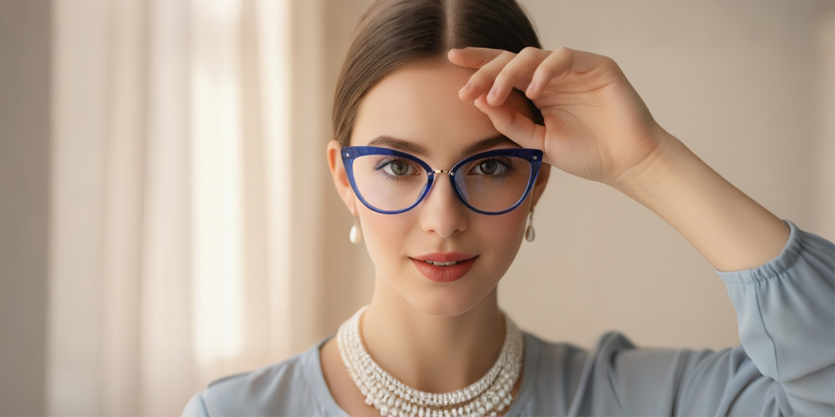 Blue Cat Eye Geek-Chic TR90 Eyeglasses