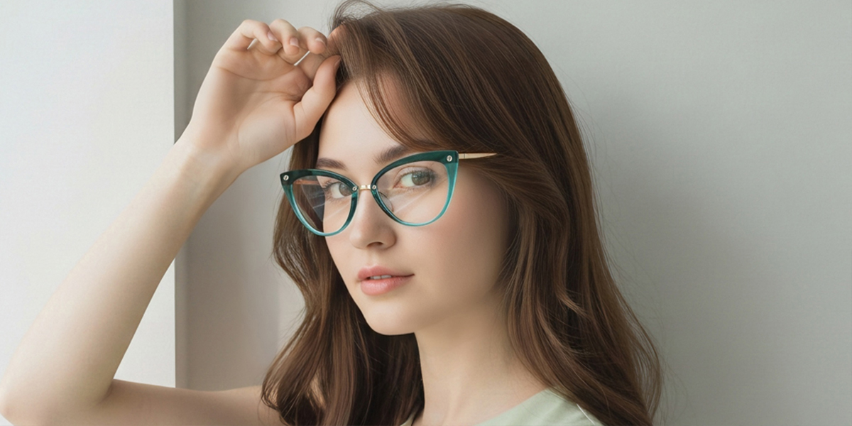 Green Cat Eye Geek-Chic TR90 Eyeglasses