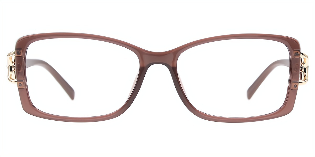 Pink Oval Refined Metal Eyeglasses