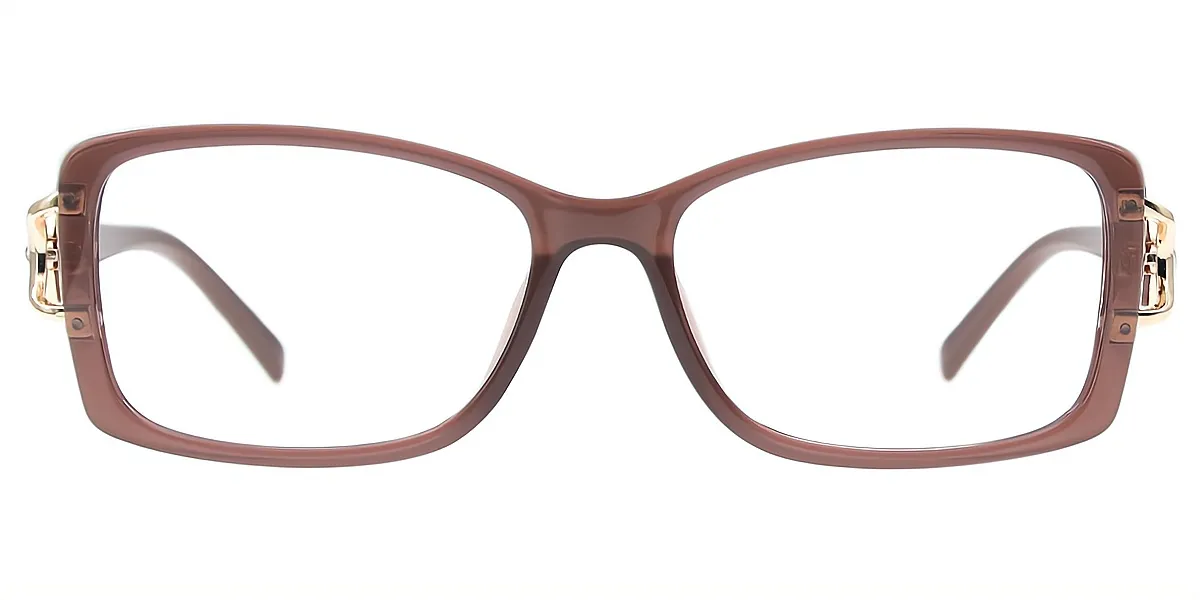 Pink Oval Refined Metal Eyeglasses