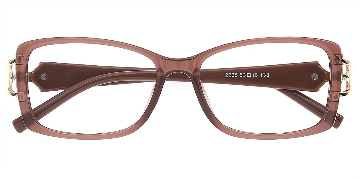 Pink Oval Refined Metal Eyeglasses