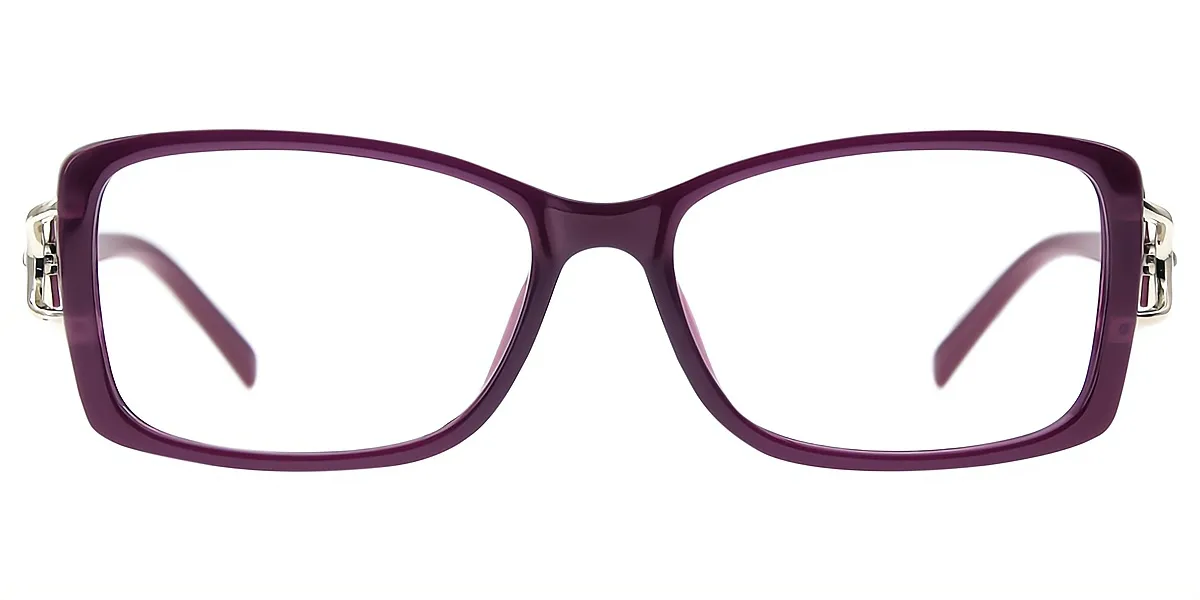 Purple Oval Refined Metal Eyeglasses