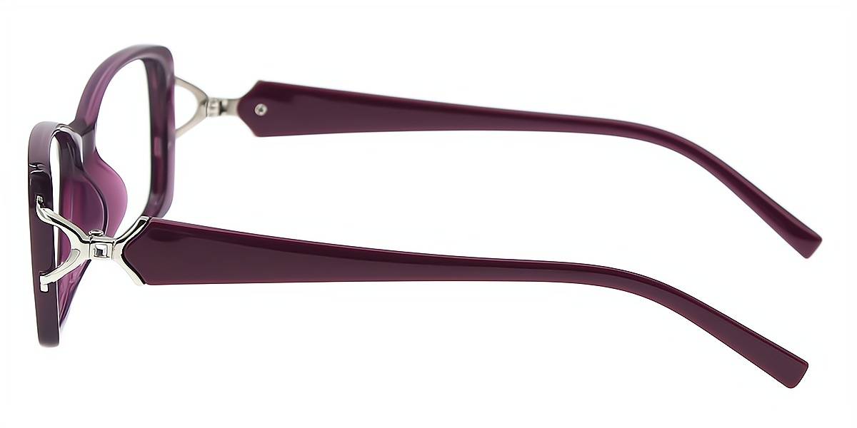Purple Oval Refined Metal Eyeglasses