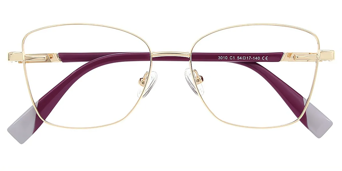 Golden Butterfly Elegant Metal Eyeglasses