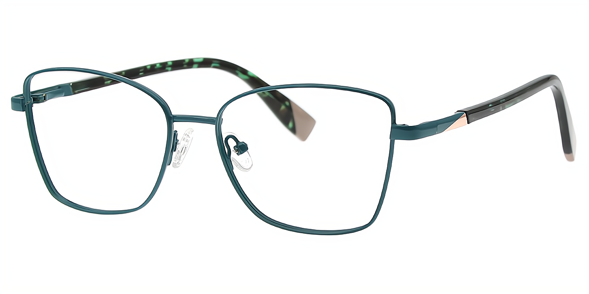 Green Butterfly Elegant Metal Eyeglasses