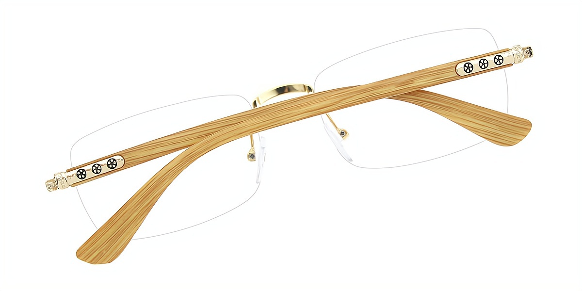Golden Rectangle Elegant Mixed Materials Eyeglasses