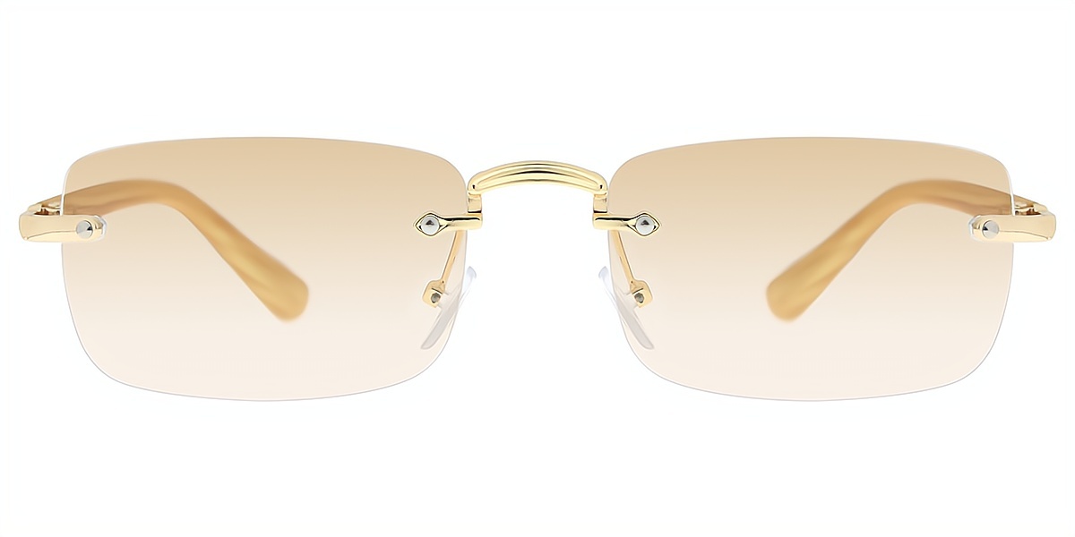 Golden Rectangle Elegant Mixed Materials Eyeglasses