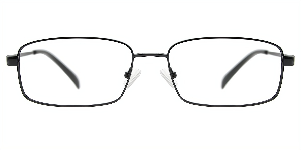 Black Rectangle Classic Simple Metal Eyeglasses