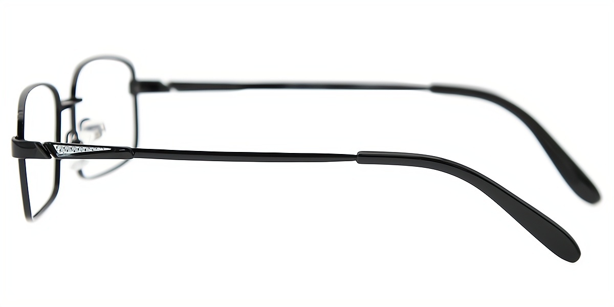 Black Rectangle Classic Simple Metal Eyeglasses