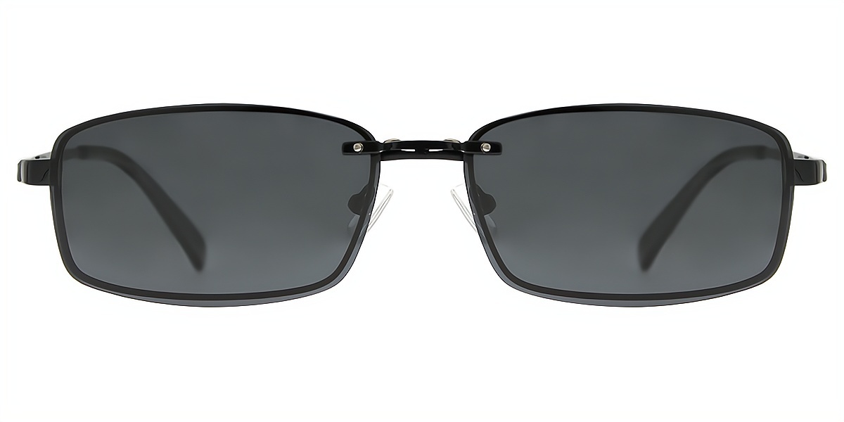 Black Rectangle Classic Simple Metal Eyeglasses