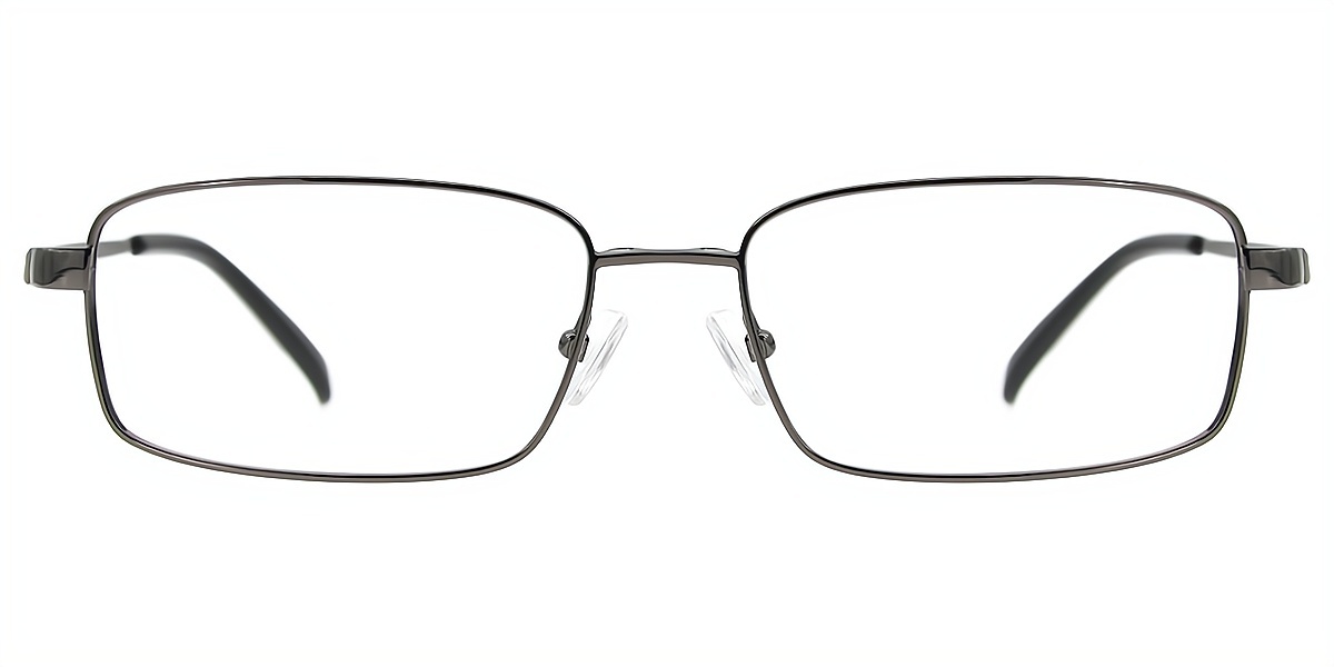 Gray Rectangle Classic Simple Metal Eyeglasses