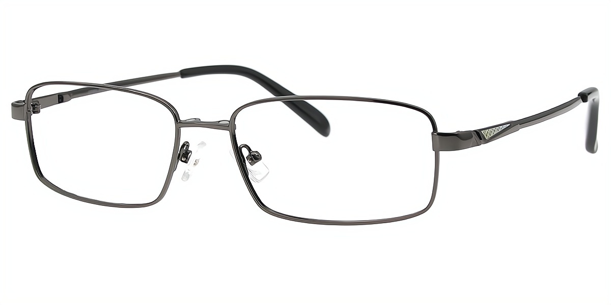 Gray Rectangle Classic Simple Metal Eyeglasses